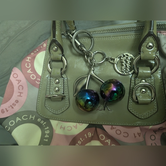 Cherry Bag Charm + Coach Poppy Charm Keychain Set - Picture 4 of 12